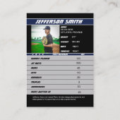 Baseball Player Trading Card Custom Blue Geschenk Telefonnummerkarte (Rückseite)