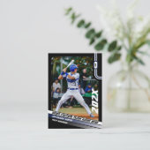 Baseball Player Trading Card Custom Blue Geschenk Telefonnummerkarte (Stehend Vorderseite)