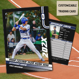 Baseball Player Trading Card Custom Blue Geschenk Telefonnummerkarte