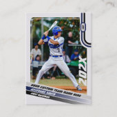 Baseball Player Trading Card Custom Blue Gray Telefonnummerkarte (Vorderseite)