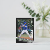 Baseball Player Trading Card Custom Green Gift Telefonnummerkarte (Stehend Vorderseite)