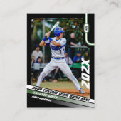 Baseball Player Trading Card Custom Green Gift Telefonnummerkarte (Vorderseite)