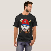Baseball Player Trainer Bichon Frise Dog Pitch T-Shirt (Vorne ganz)