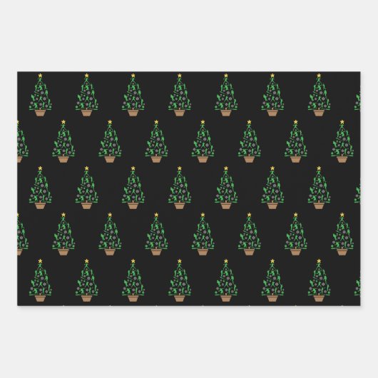 Baseball Player Weihnachtsbaum Geschenkpapier Set (Vorderseite)