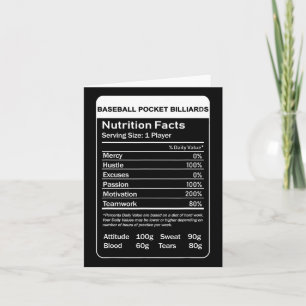 Baseball Pocket Billiards - Nährwertdaten Karte