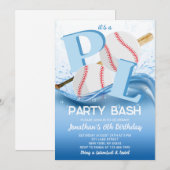 Baseball Pool-Party-Bash-Geburtstag Einladung (Vorne/Hinten)