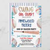 Baseball Pool-Party Einladung (Vorne/Hinten)