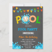 Baseball-Pool-Party Einladung (Vorderseite)
