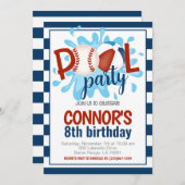 Baseball Pool Party Geburtstag Einladung (Vorne/Hinten)