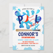 Baseball Pool Party Splish Splash Pool Birthday Einladung (Vorderseite)