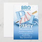 Baseball Poolparty 10. Geburtstag Einladung (Vorne/Hinten)