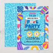 Baseball-Poolparty-Geburtstag Einladung (Vorne/Hinten)