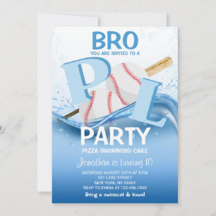 Baseball-Poolparty zum 10. Geburtstag Einladung