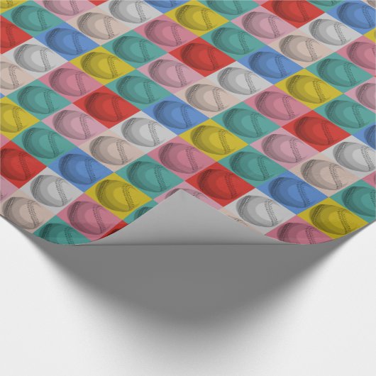 Baseball Pop Art Geschenkpapier (Ecke)