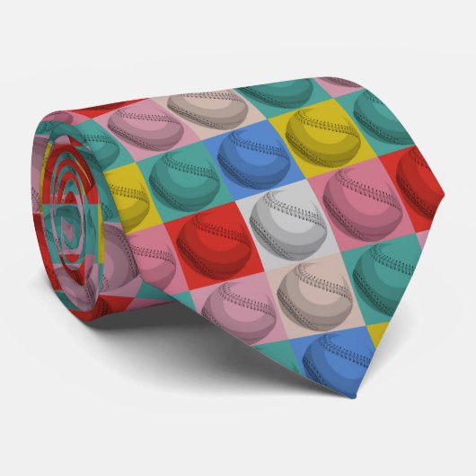 Baseball Pop Art Krawatte (Gerollt)