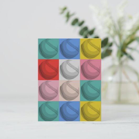 Baseball Pop Art Postkarte (Stehend Vorderseite)