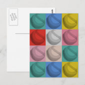 Baseball Pop Art Postkarte (Vorne/Hinten)