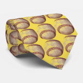 Baseball Pop Art Yellow Krawatte (Gerollt)