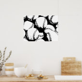 Baseball Pop Kunst, Dichtung und Musik Poster (Küche)