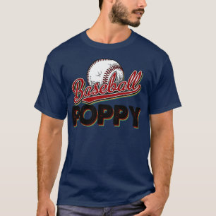 Baseball Poppy Retro Vintages Kinderspiel T-Shirt