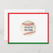 Baseball Postcard (Bring mich raus zum Ballpark) Postkarte (Vorne/Hinten)