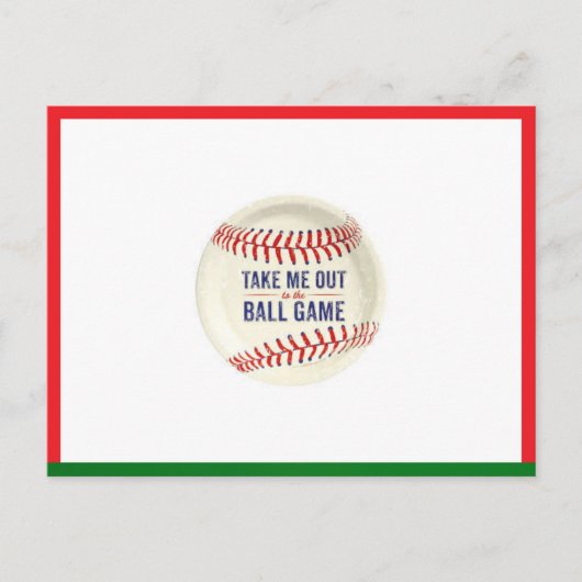 Baseball Postcard (Bring mich raus zum Ballpark) Postkarte (Vorderseite)