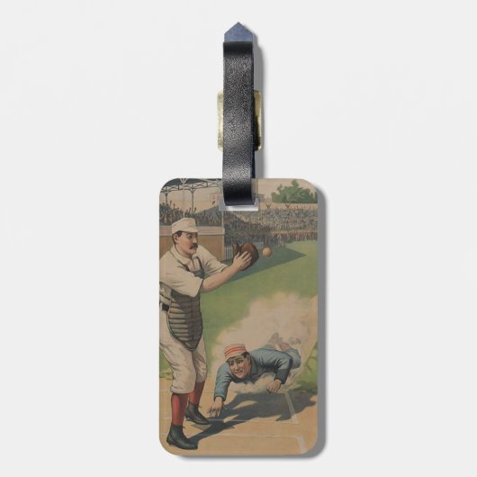 Baseball-Poster-Gepäckmarke Gepäckanhänger (Rückseite vertikal)