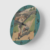 Baseball Poster Runde Wanduhr (Winkel)