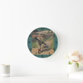 Baseball Poster Runde Wanduhr (Zuhause)