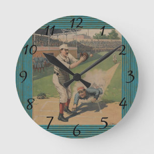 Baseball Poster Runde Wanduhr