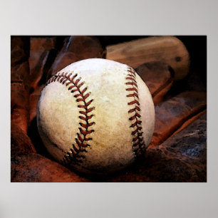 Baseball Posters - Baseball Glove & Ball Poster