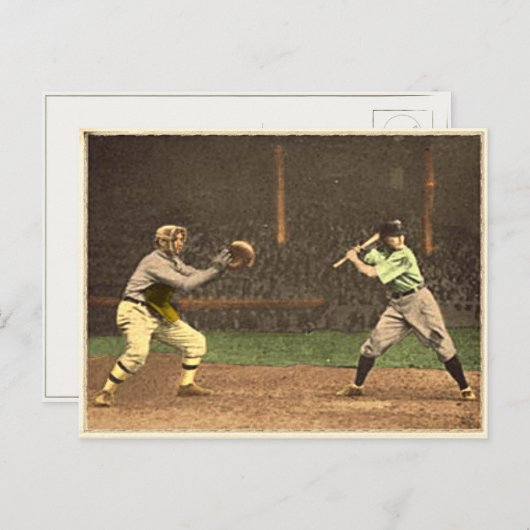 Baseball-Postkarte im Vintagen Stil Postkarte (Vorne/Hinten)