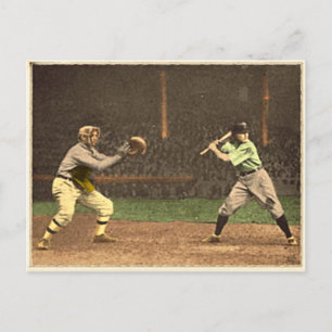 Baseball-Postkarte im Vintagen Stil Postkarte