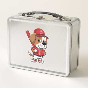 Baseball Puppy-Cartoon Metall Brotdose
