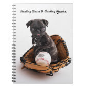 Baseball-Puppy-Notebook Notizblock (Vorderseite)