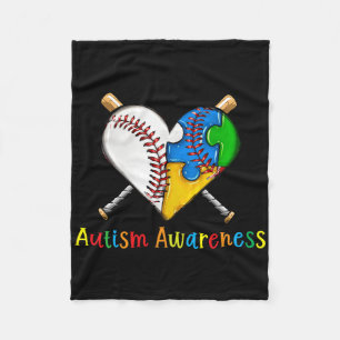 Baseball Puzzle Herz Autismus Aufklärungsmonat Spo Fleecedecke