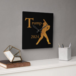 Baseball Quadratische Wanduhr