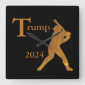 Baseball Quadratische Wanduhr (Vorderseite)