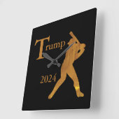 Baseball Quadratische Wanduhr (Winkel)