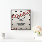 Baseball Quadratische Wanduhr (Zuhause)