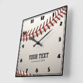 Baseball Quadratische Wanduhr (Winkel)
