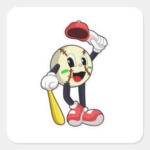 Baseball Quadratischer Aufkleber