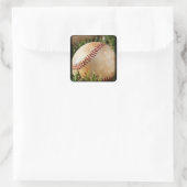Baseball Quadratischer Aufkleber (Tasche)