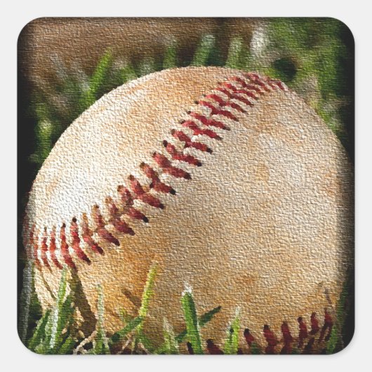 Baseball Quadratischer Aufkleber (Vorderseite)