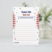 Baseball rät die Baby Food Baby Duschkarte Einladung (Stehend Vorderseite)