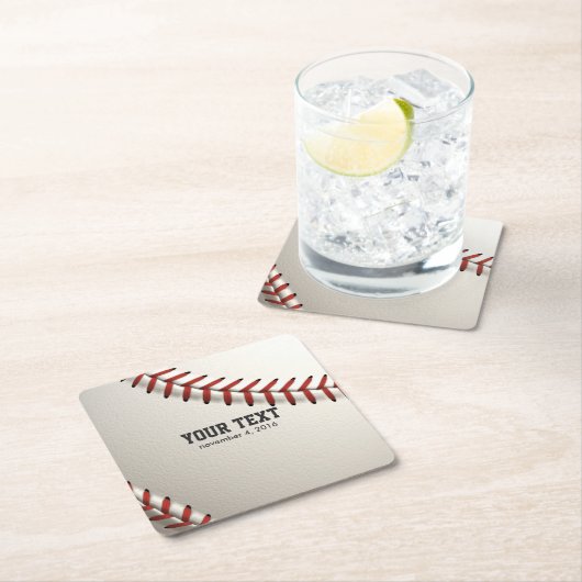 Baseball Rechteckiger Pappuntersetzer (Vor Ort)