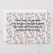 Baseball Red Black Birthday Party Einladung (Rückseite)