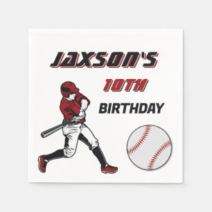 Baseball Red Black Geburtstagsparty in jedem Alter Serviette