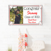 Baseball Red & Black One Foto Abschluss Banner (Insitu)