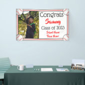 Baseball Red & Black One Foto Abschluss Banner (Messeveranstaltung)